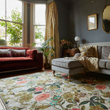 Clarke Clarke Passiflora Cream Washable Rug from Roseland Furniture