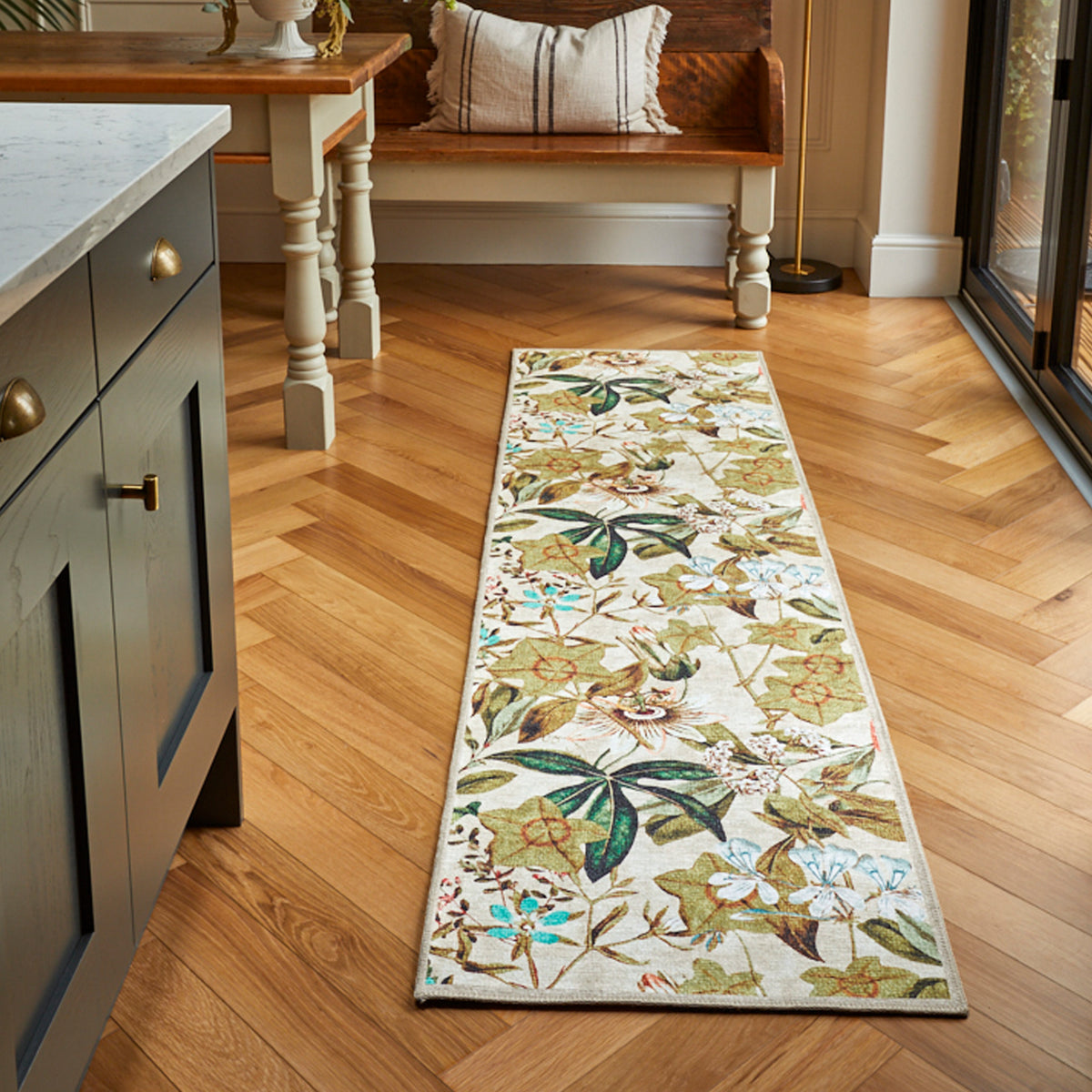 Clarke Clarke Passiflora Cream Washable Rug from Roseland Furniture