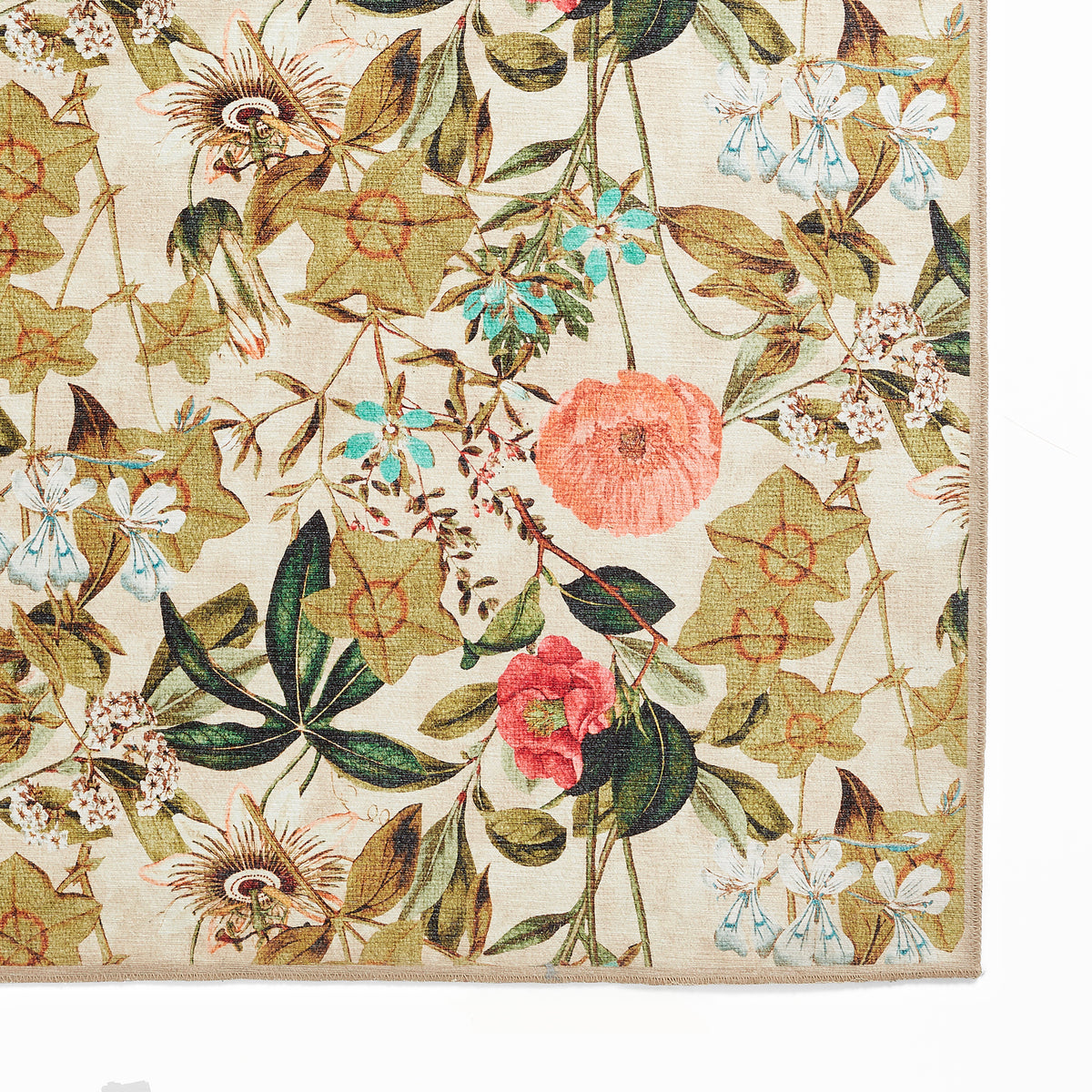 Clarke Clarke Passiflora Peaches Cream Washable Rug from Roseland Furniture
