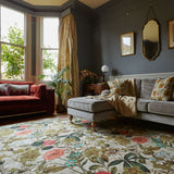 Clarke Clarke Passiflora Peaches Cream Washable Rug from Roseland Furniture