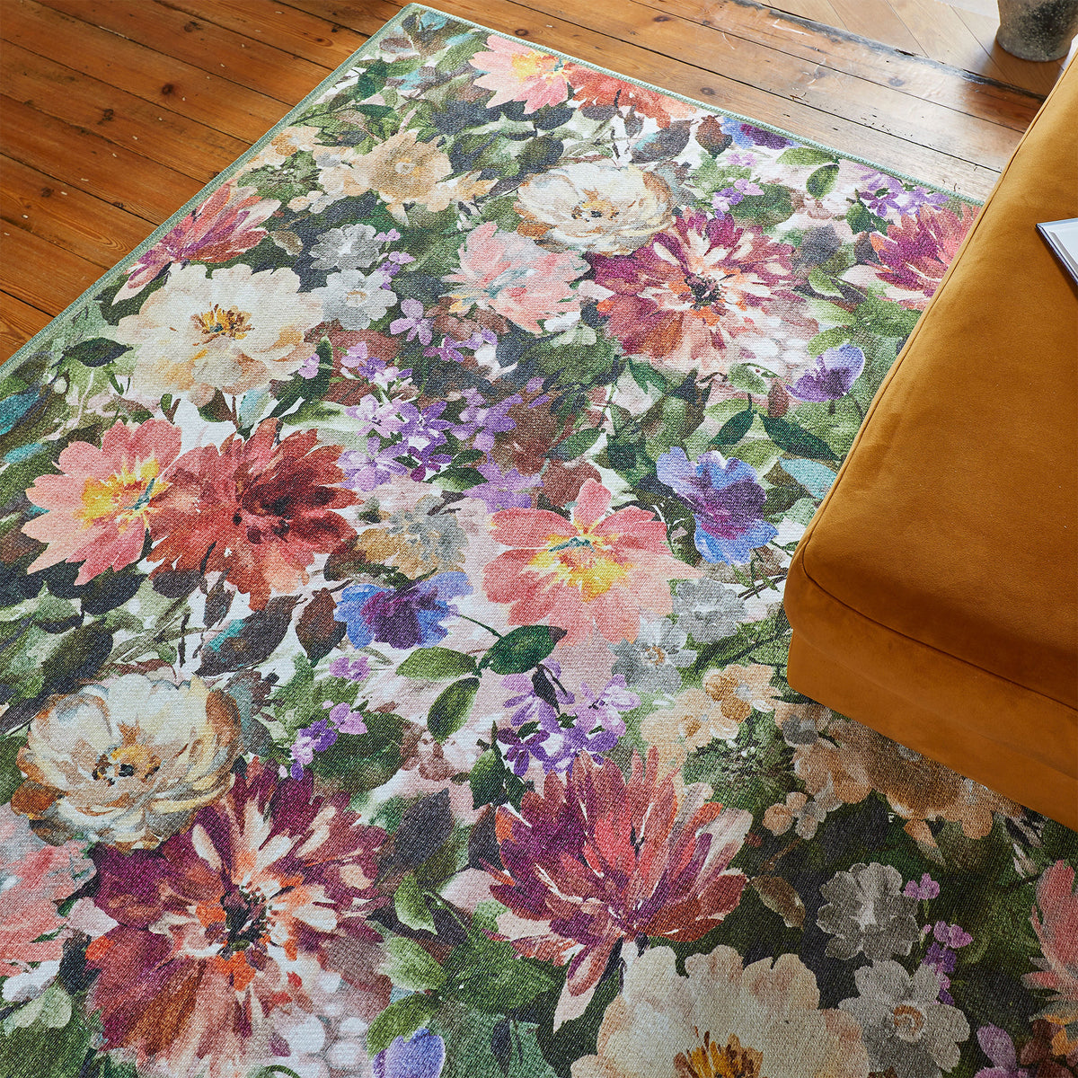 Clarke Clarke Tahiti Forest Rouge Washable Rug from Roseland Furniture