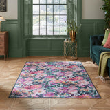 Clarke Clarke Tahiti Fuchsia Washable Rug from Roseland Furniture