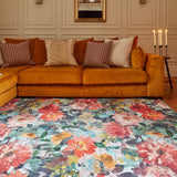 Clarke Clarke Tahiti Teal Rouge Washable Rug from Roseland Furniture