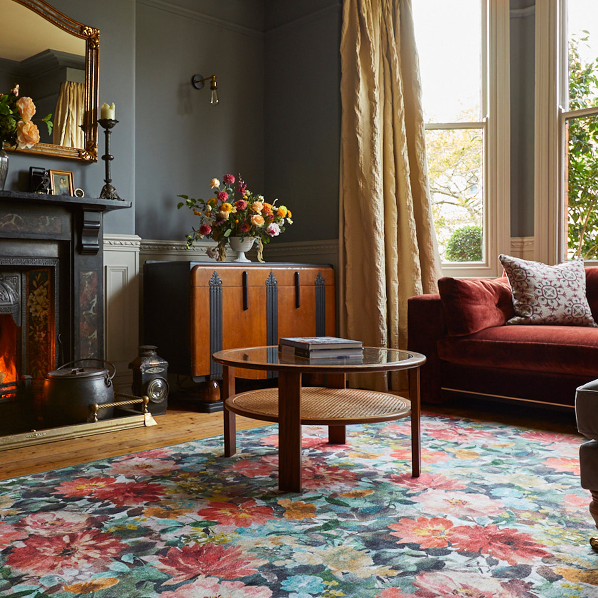 Clarke Clarke Tahiti Teal Washable Rug from Roseland Furniture