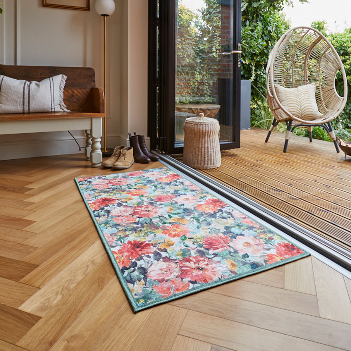 Clarke Clarke Tahiti Teal Washable Rug from Roseland Furniture