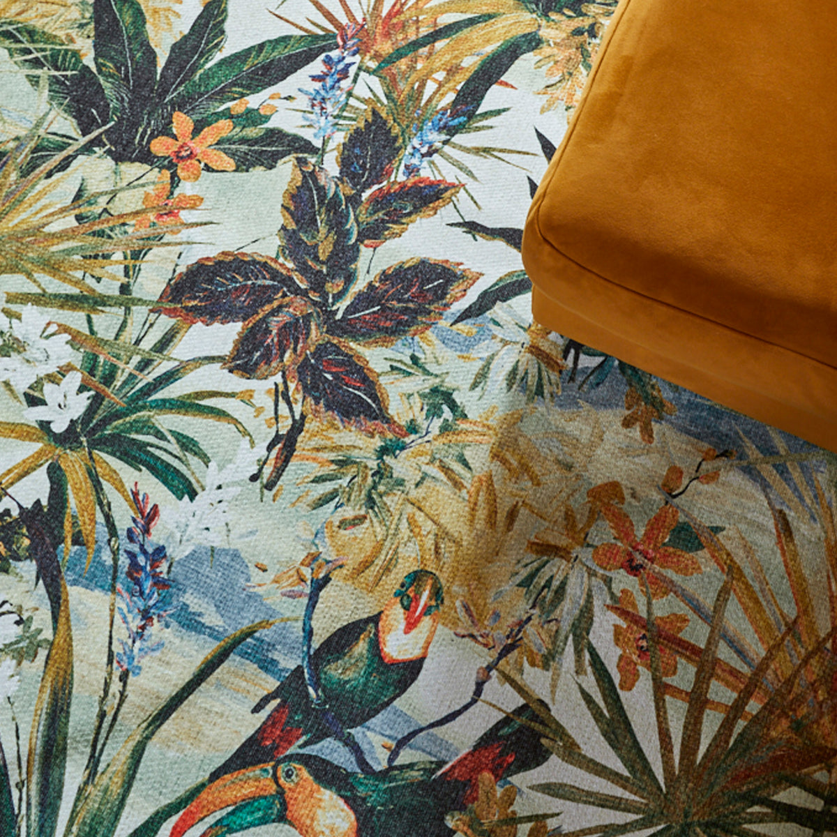 Clarke Clarke Toucan Antique Washable Rug from Roseland Furniture