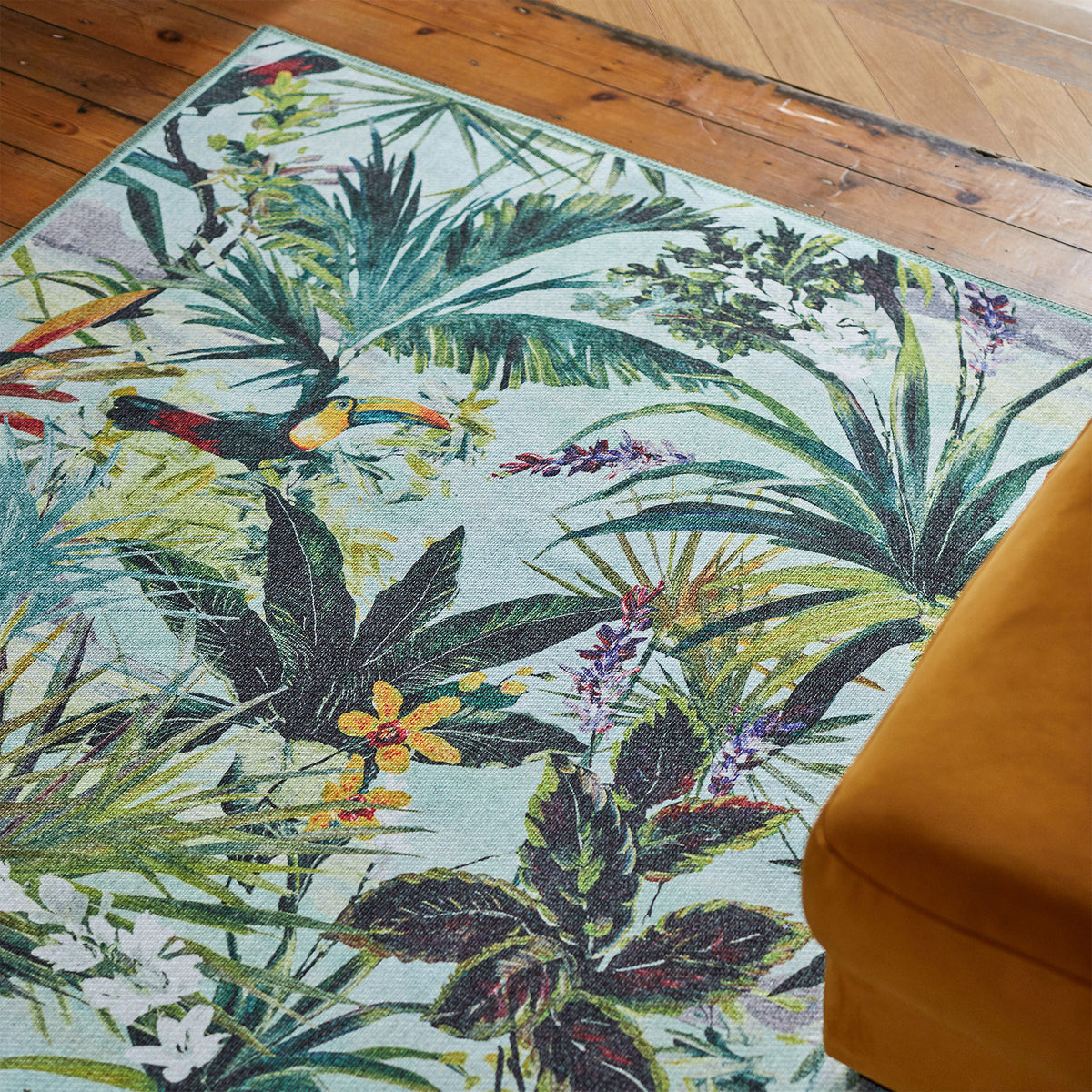 Clarke Clarke Toucan Sky Washable Rug from Roseland Furniture