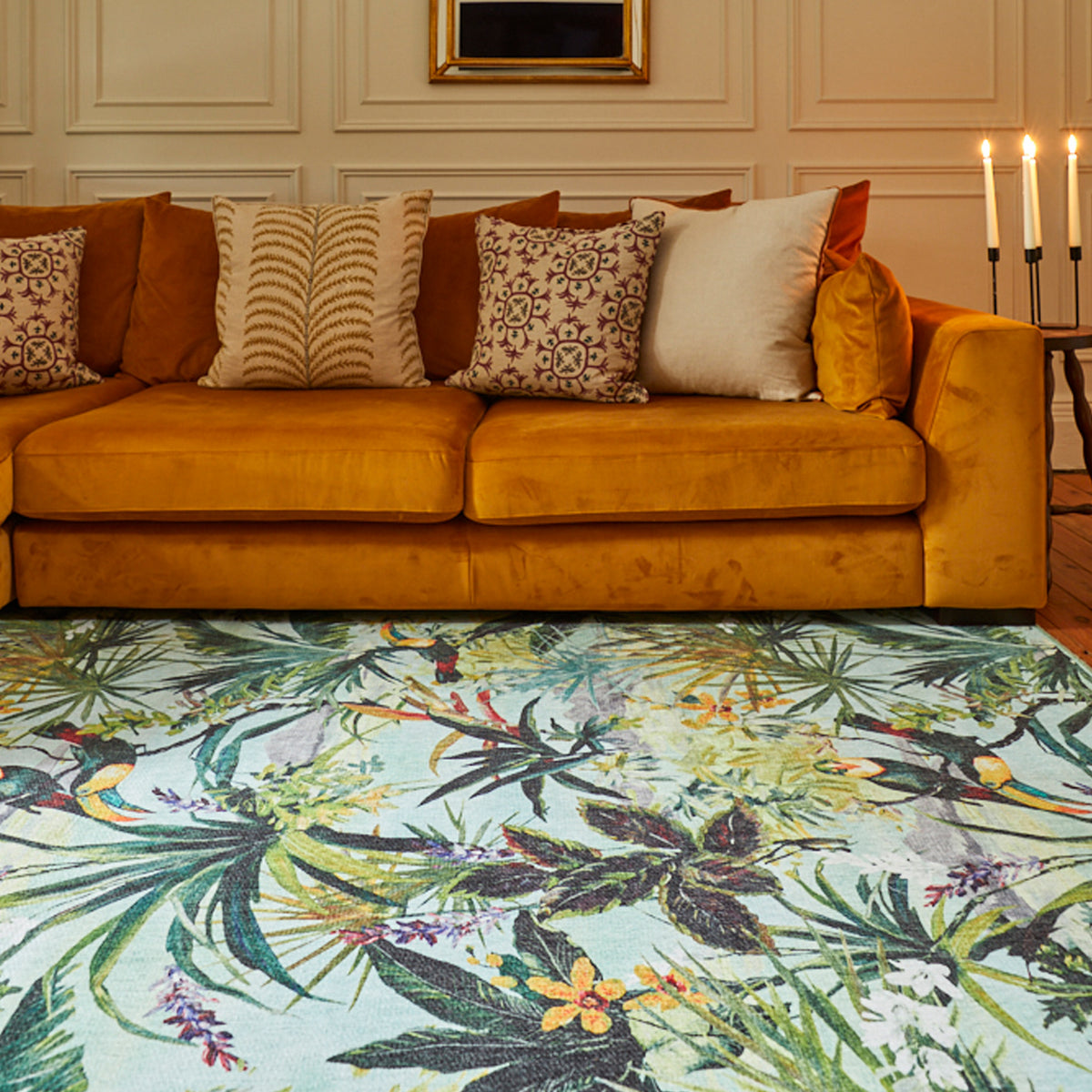 Clarke Clarke Toucan Sky Washable Rug from Roseland Furniture