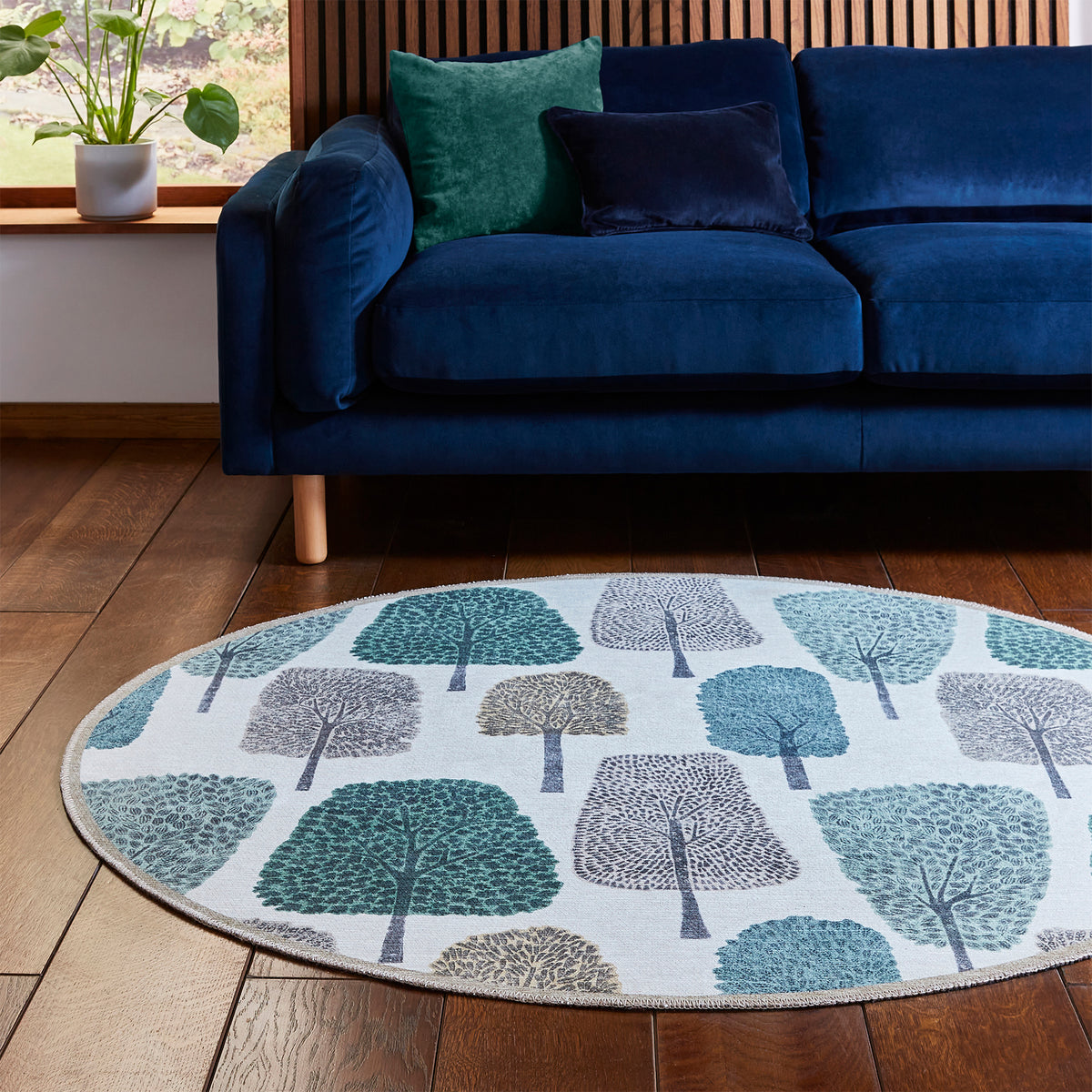 Scion Cedar Juniper Circle Rug from Roseland Furniture