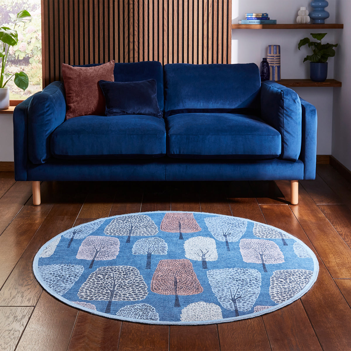 Scion Cedar Midnight Circle Rug from Roseland Furniture