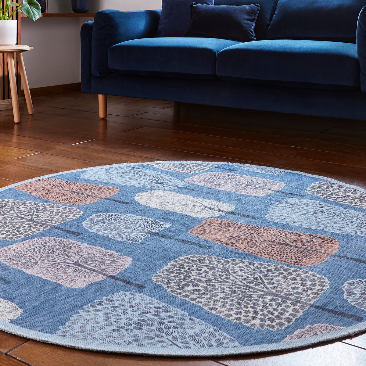 Scion Cedar Midnight Circle Rug from Roseland Furniture