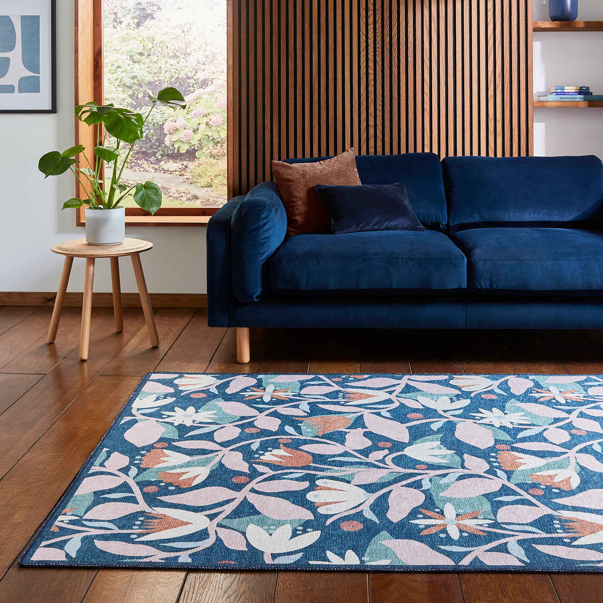 Scion Dancing Daisies Ink Blush Rug from Roseland Furniture