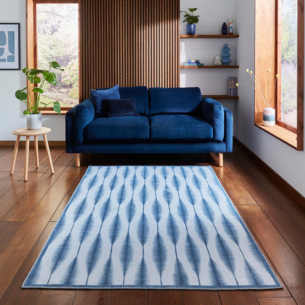 Scion Kasuri Midnight Rug from Roseland Furniture