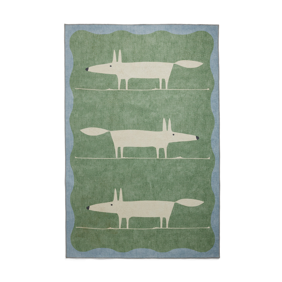 Scion Mr Fox Green White Rug from Roseland Furniture