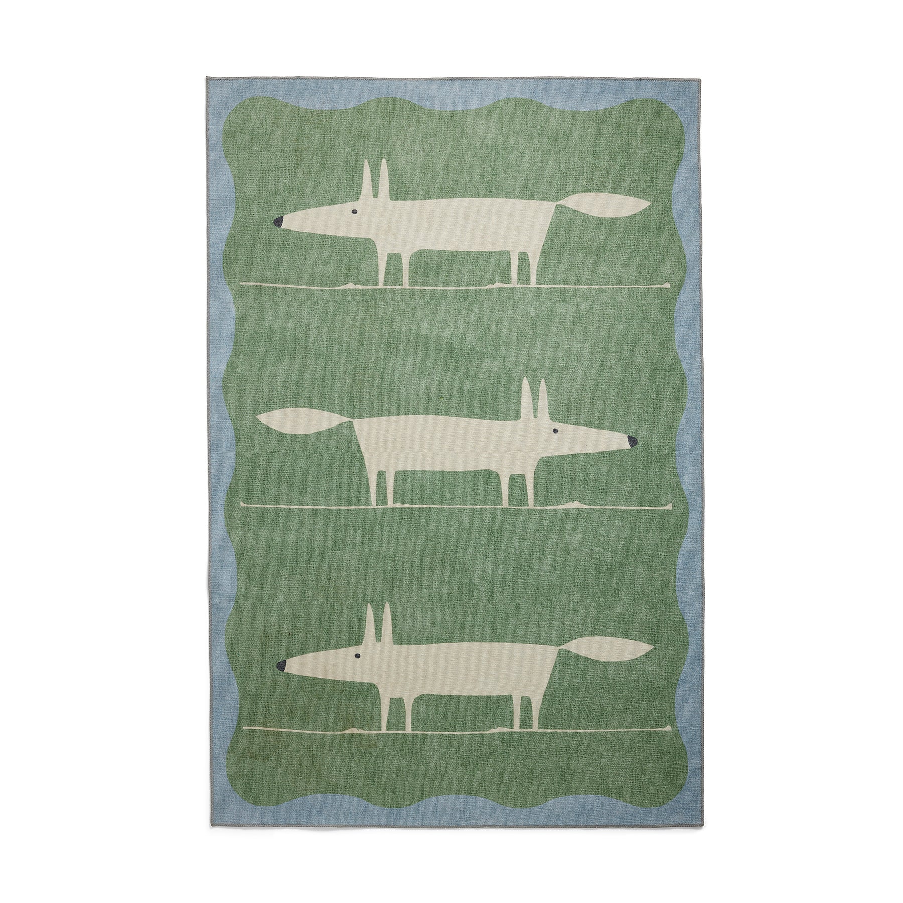 Scion Mr Fox Green White Rug from Roseland Furniture