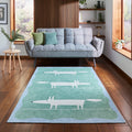 Scion Mr Fox Green White Rug from Roseland Furniture
