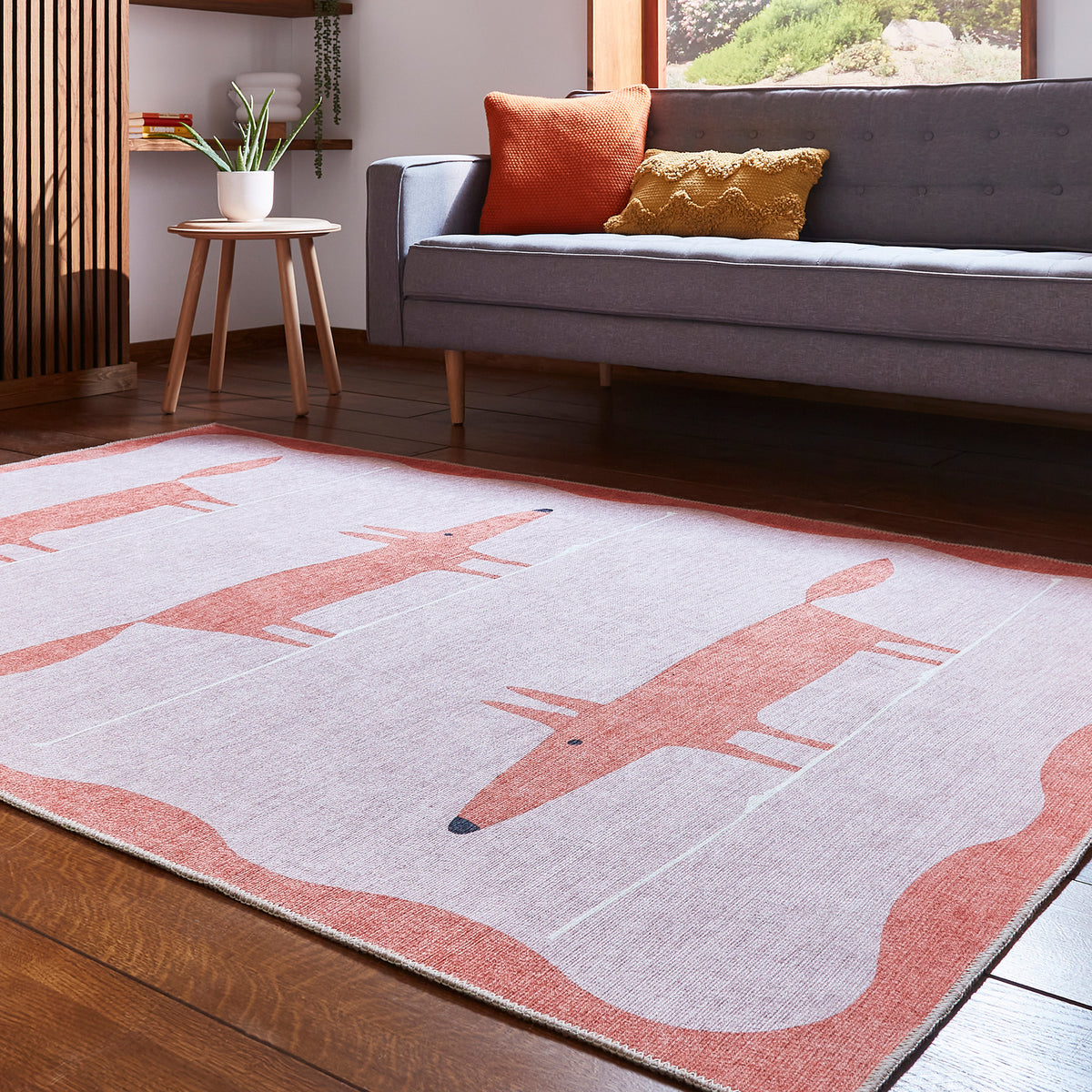 Scion Mr Fox Pink Terra Rug from Roseland Furniture