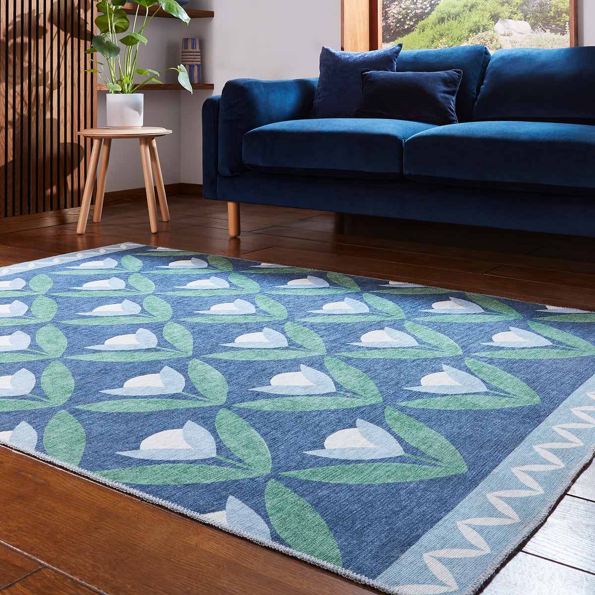 Scion Tulip Trellis Midnight Rug from Roseland Furniture