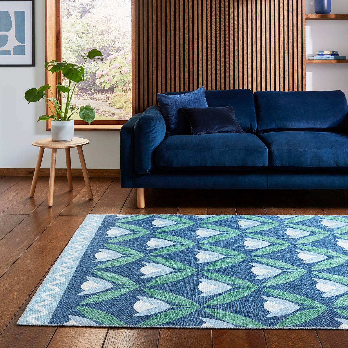 Scion Tulip Trellis Midnight Rug from Roseland Furniture