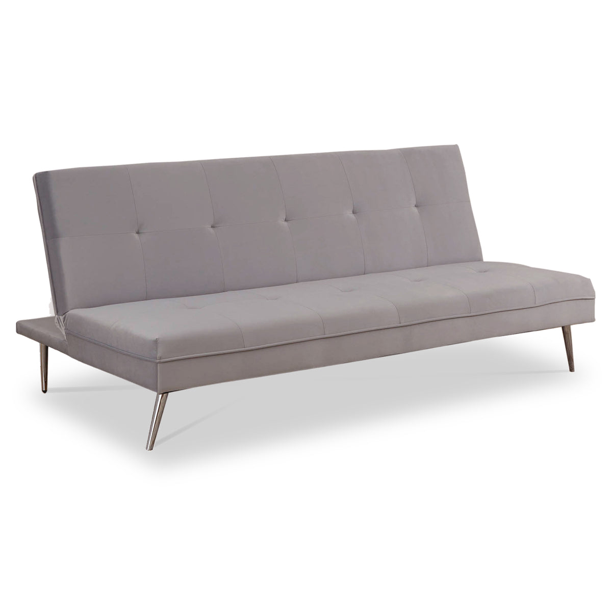 Sadie grey  velvet click clack sofa bed from Roseland Furniture