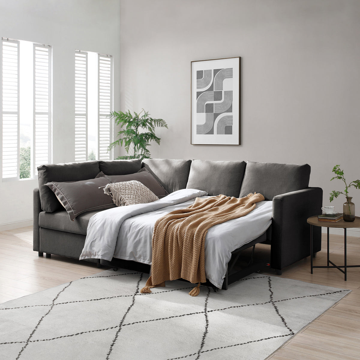 Staunton Corner Sofabed Grey from Roseland Furniture