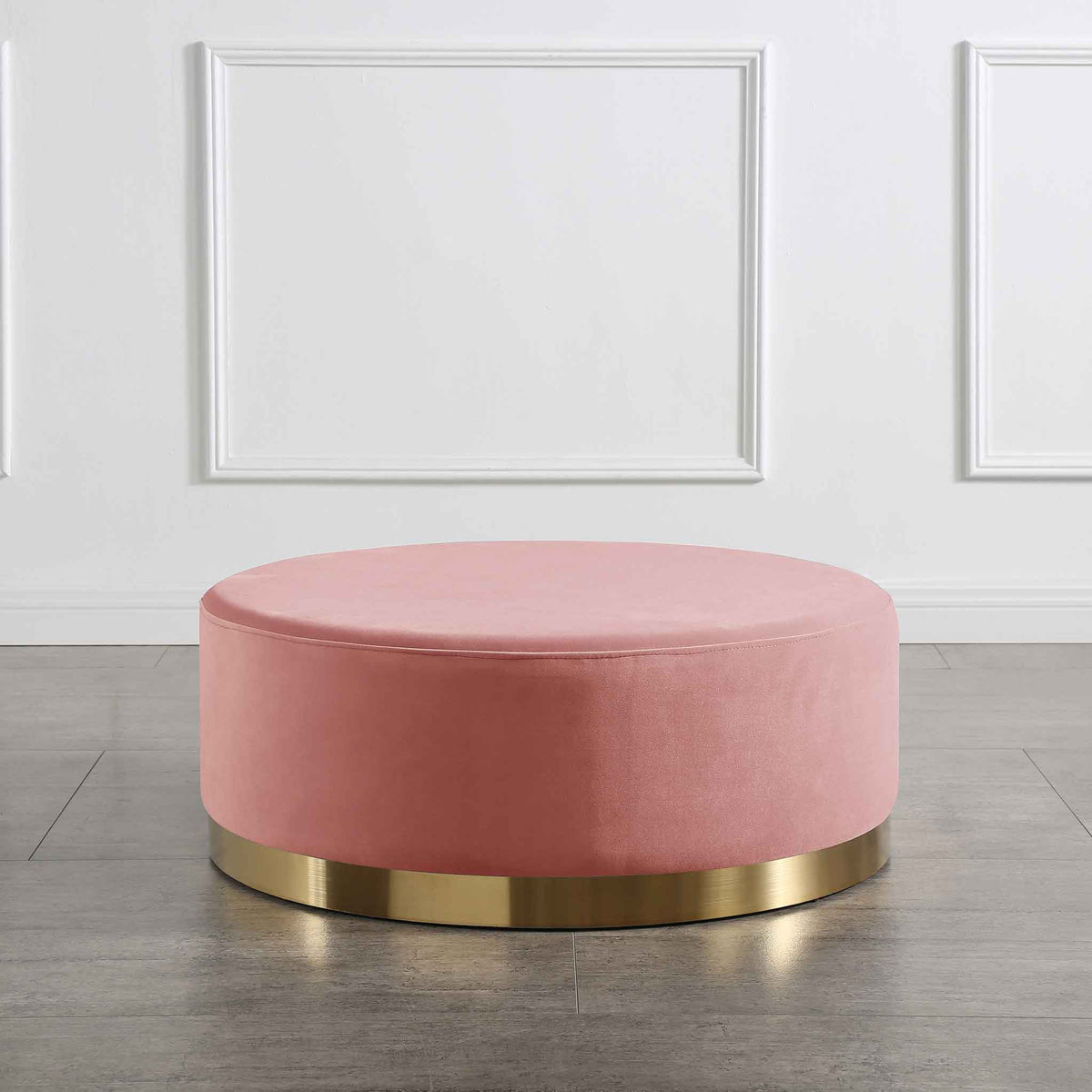 Mia Velvet Footstool Blush Pink from Roseland Furniture