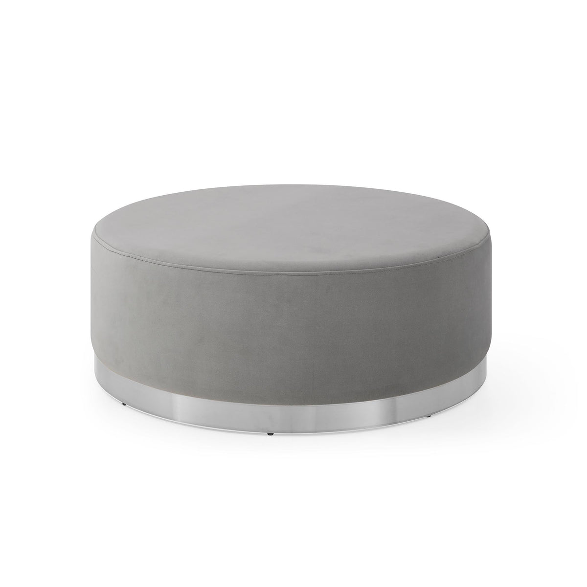 Mia Velvet Footstool Grey from Roseland Furniture