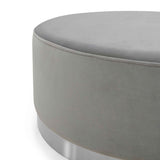 Mia Velvet Footstool Grey from Roseland Furniture