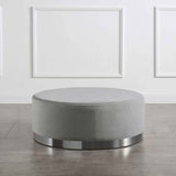 Mia Velvet Footstool Grey from Roseland Furniture