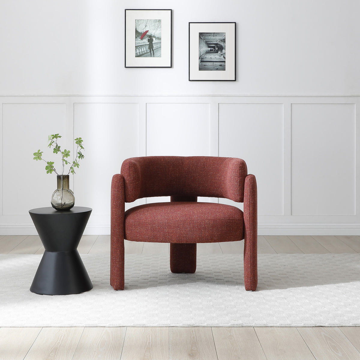 Lenore Curved Armchair Rust from Roseland Furniture