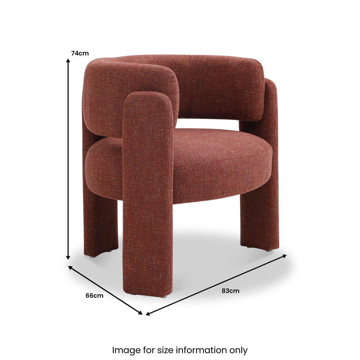 Lenore Curved Armchair Rust from Roseland Furniture