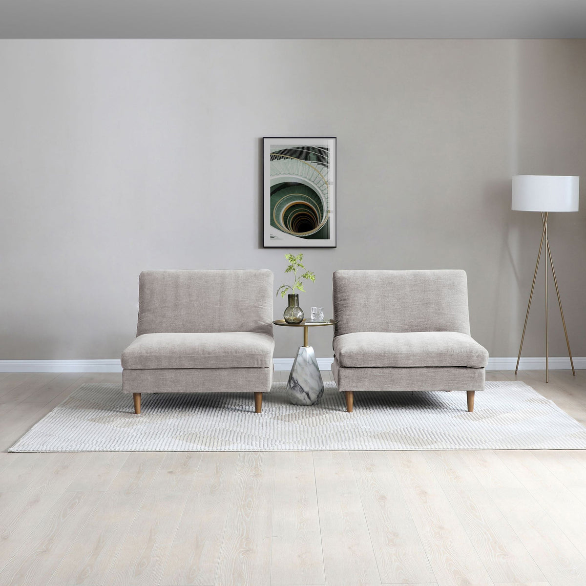 Carrington Chenille Click Clack Lounge Chair Natural from Roseland Furniture