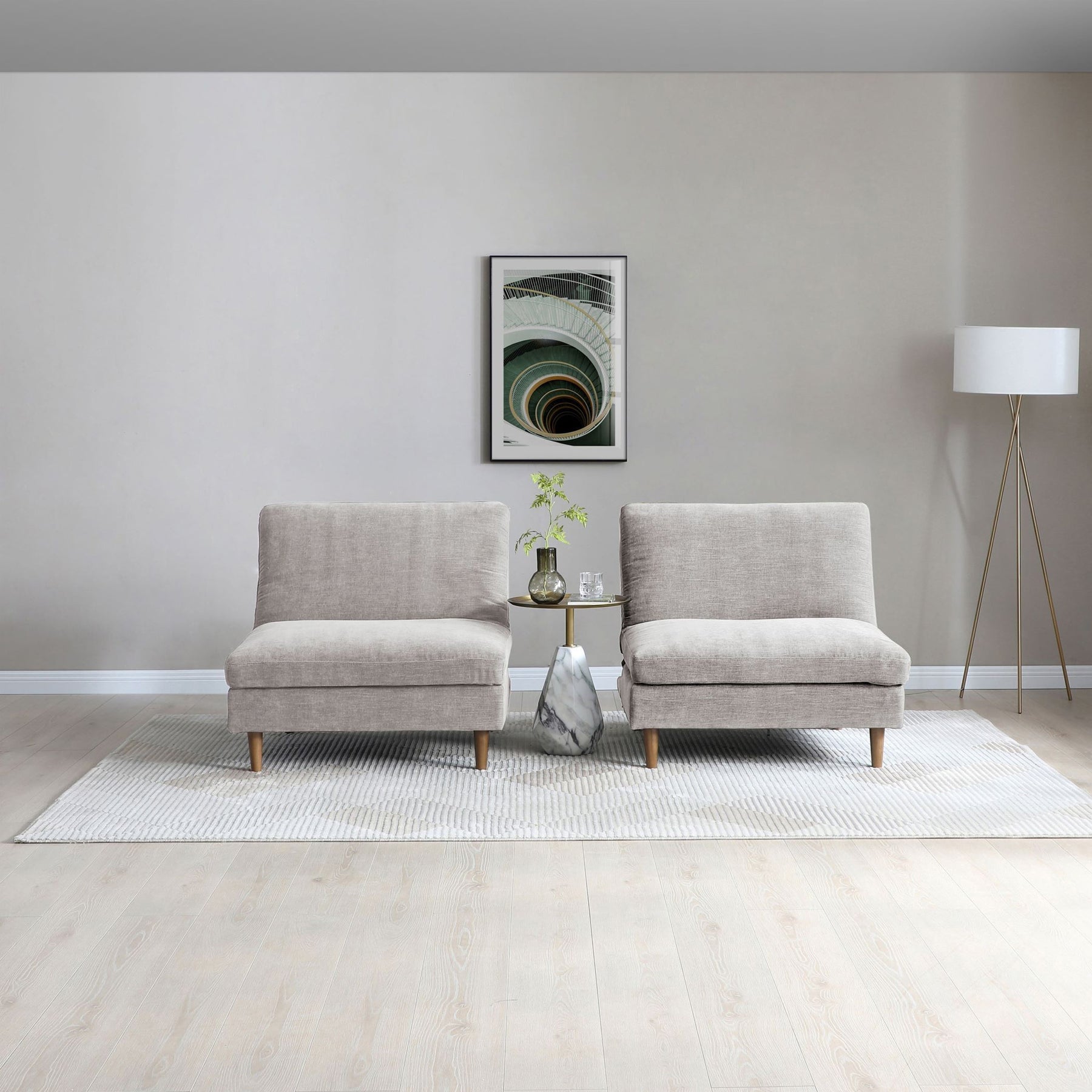 Carrington Chenille Click Clack Lounge Chair Natural from Roseland Furniture