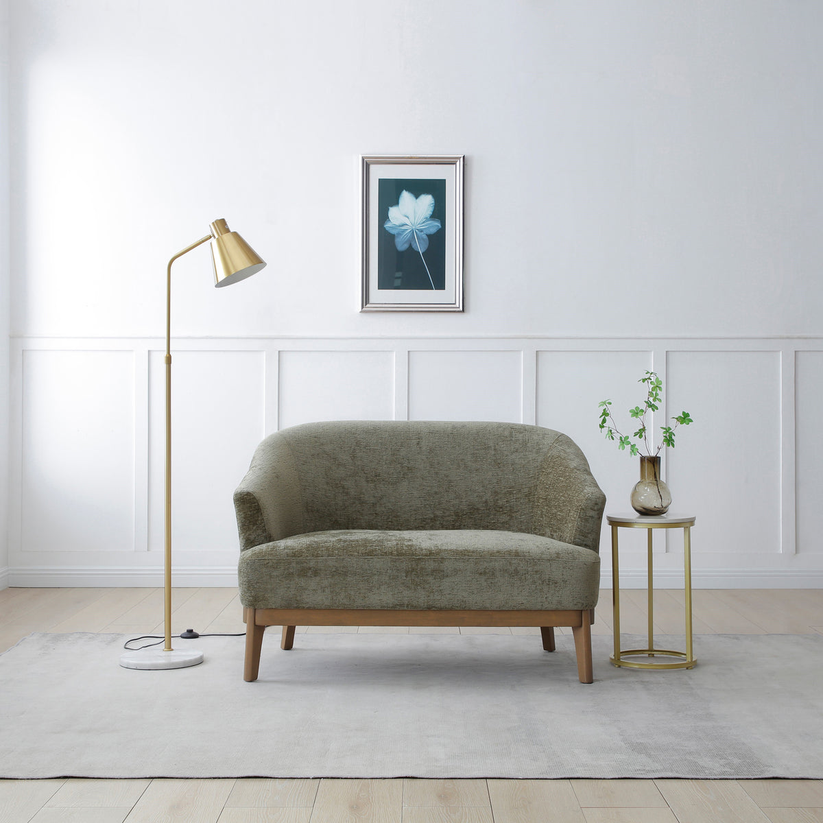 Lucinda Chenille 2 Seater Sofa Olive from Roseland Furniture