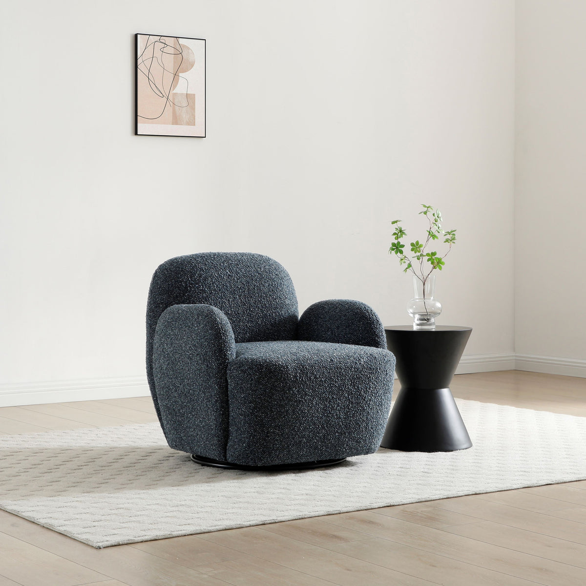 Portia Swivel Armchair Navy from Roseland Furniture