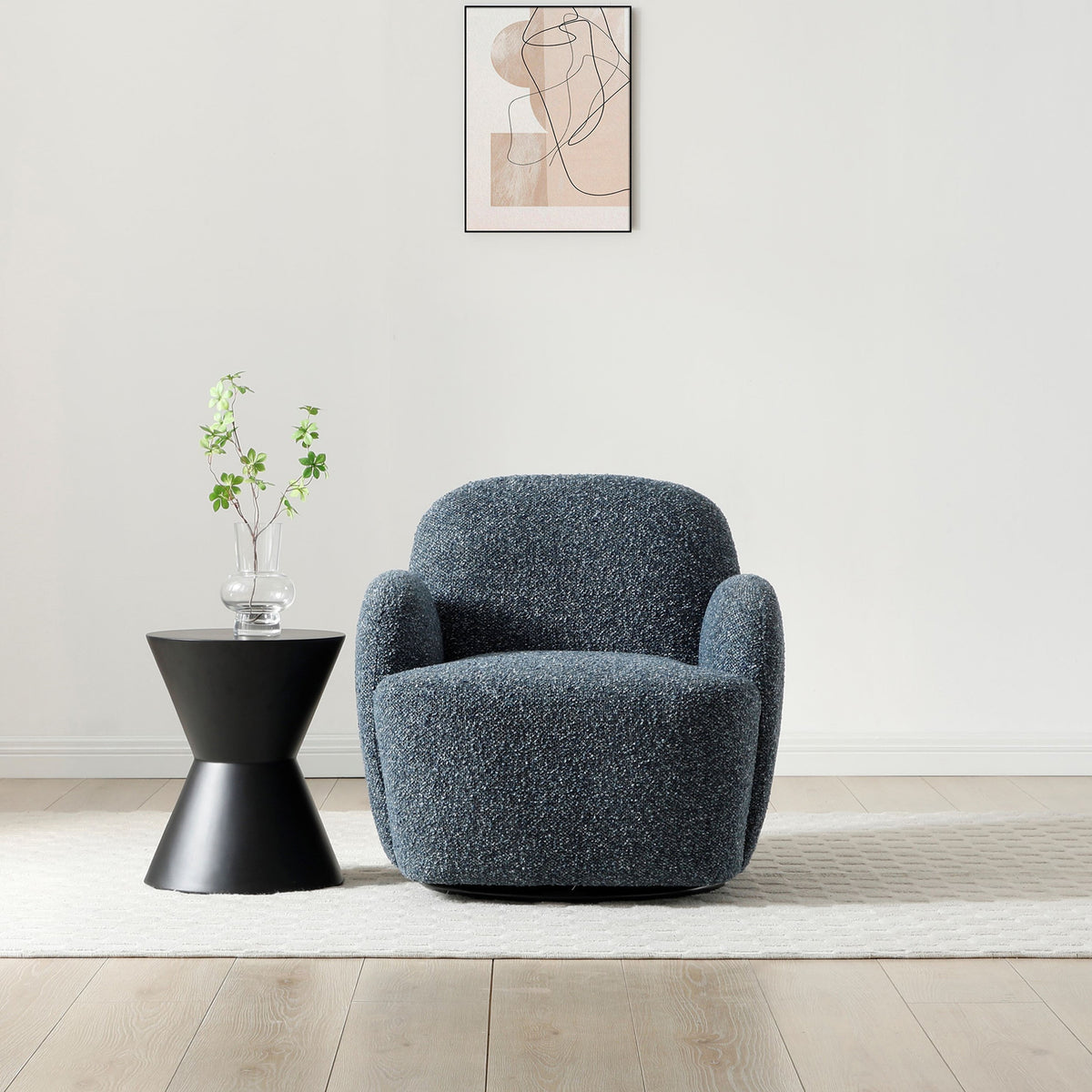 Portia Swivel Armchair Navy from Roseland Furniture