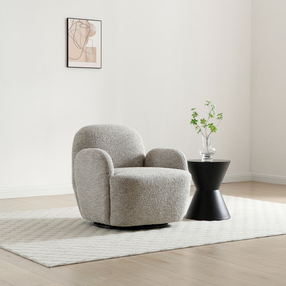 Portia Swivel Armchair Natural from Roseland Furniture