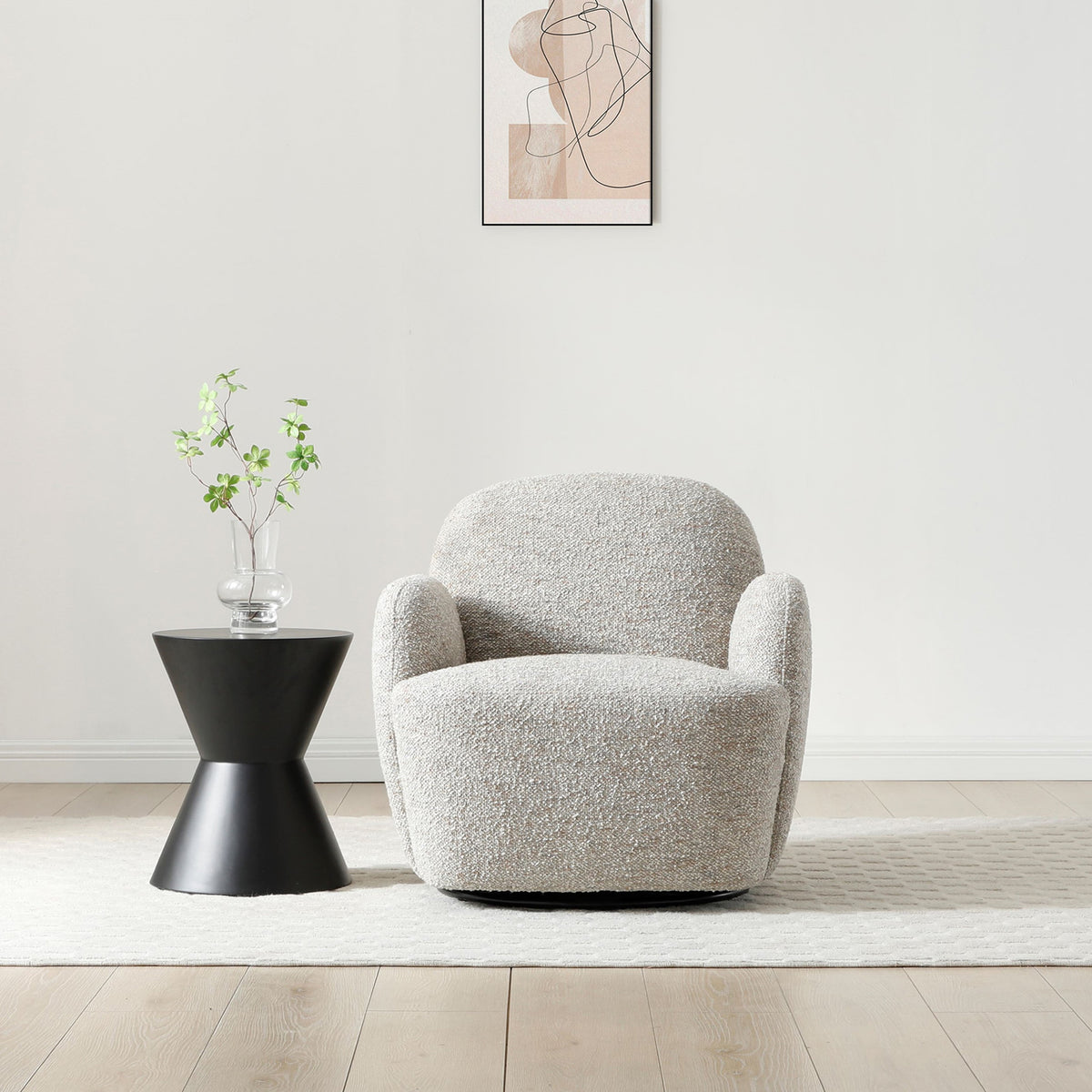 Portia Swivel Armchair Natural from Roseland Furniture
