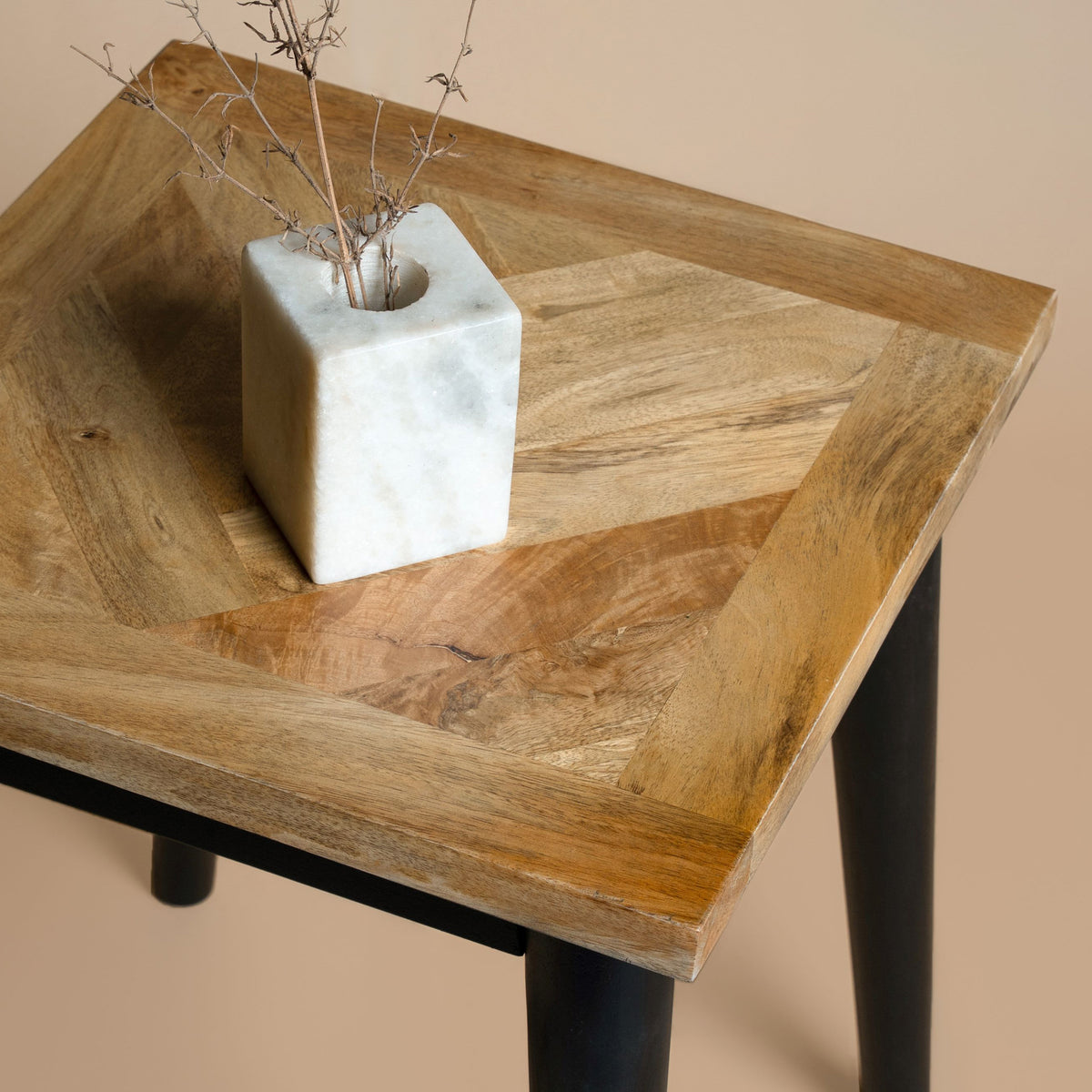 Maeko Parquet Mango Wood Lamp Table from Roseland Furniture