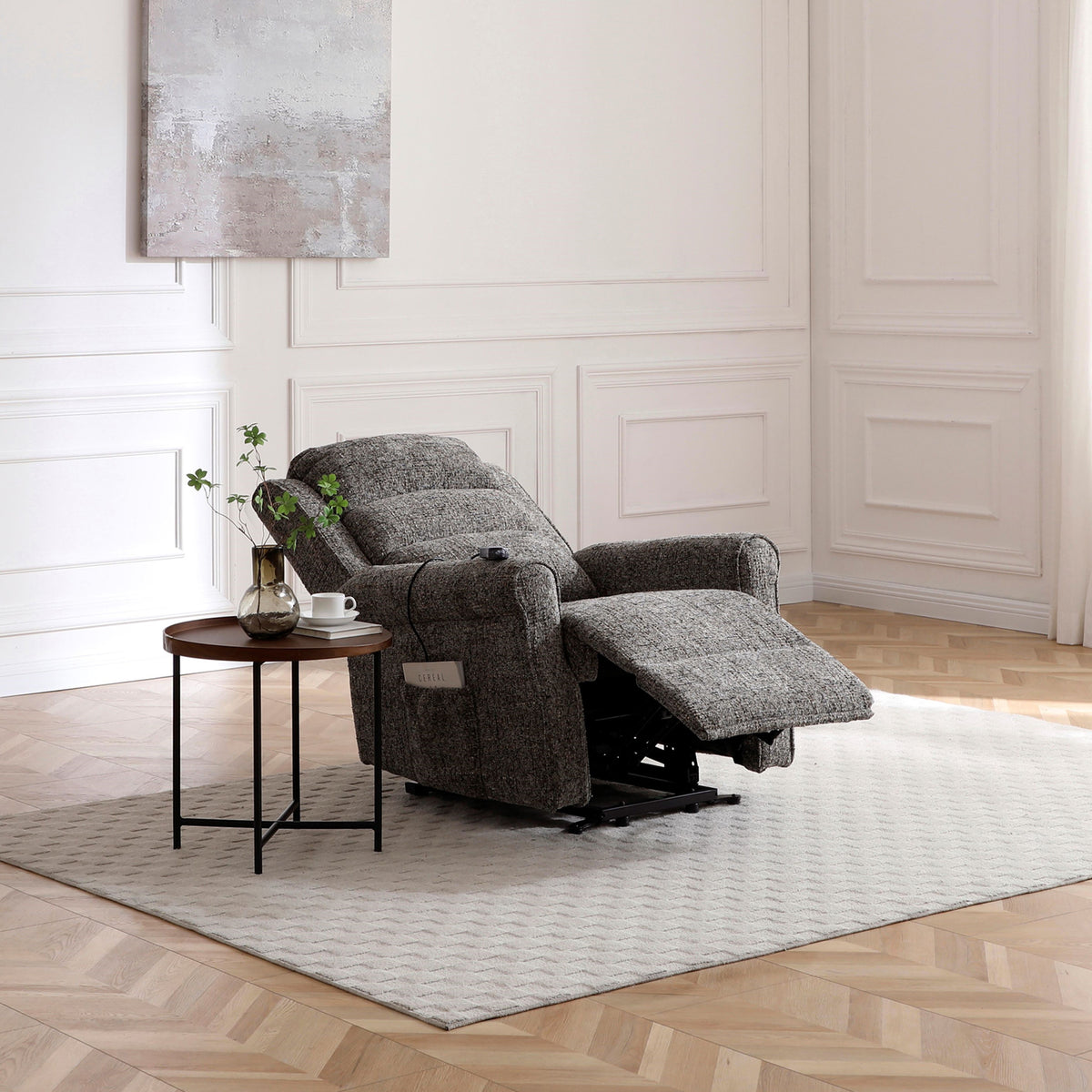 Hendry Twin Motor Power Recliner Armchair Grey from Roseland Furniture