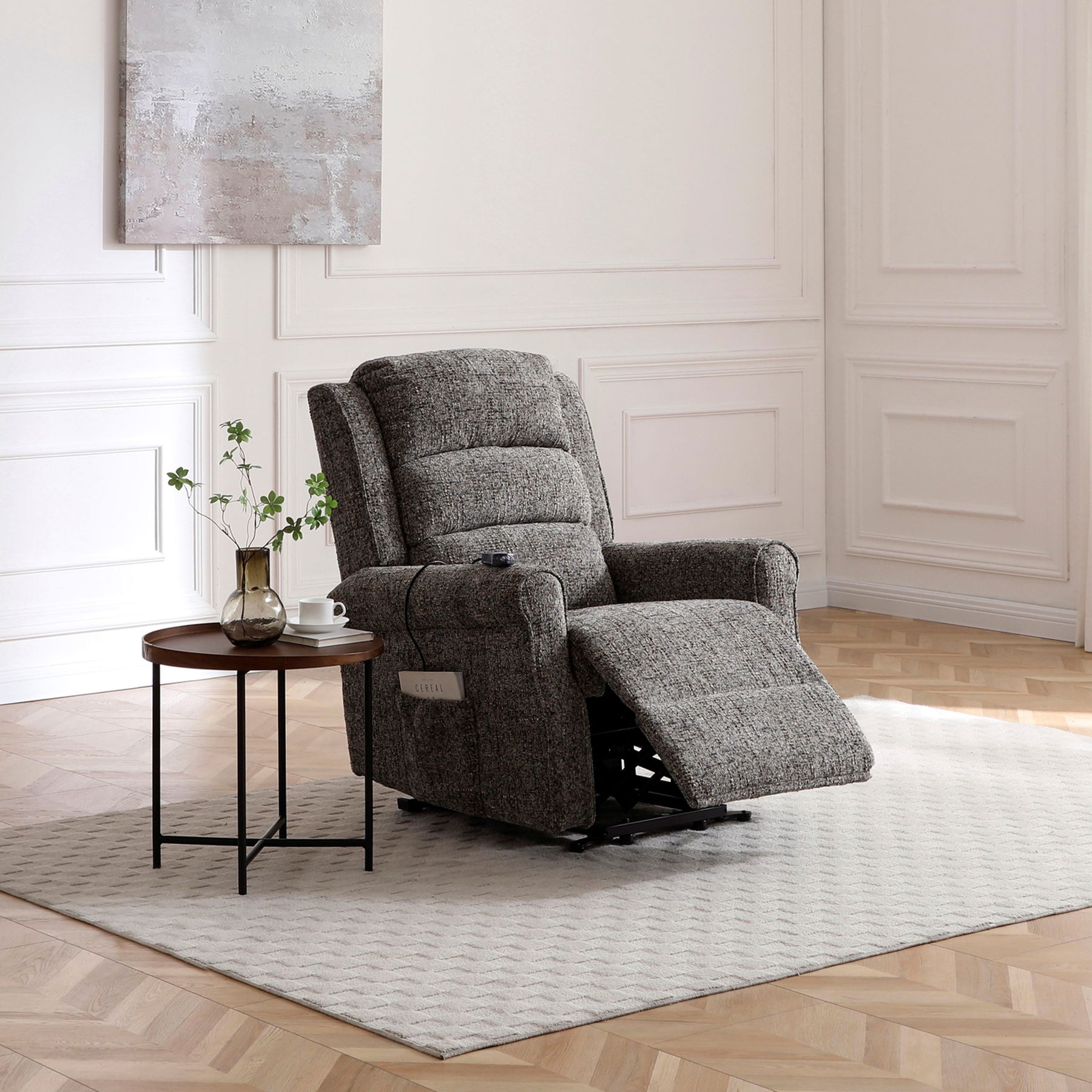 Hendry Twin Motor Power Recliner Armchair Grey from Roseland Furniture