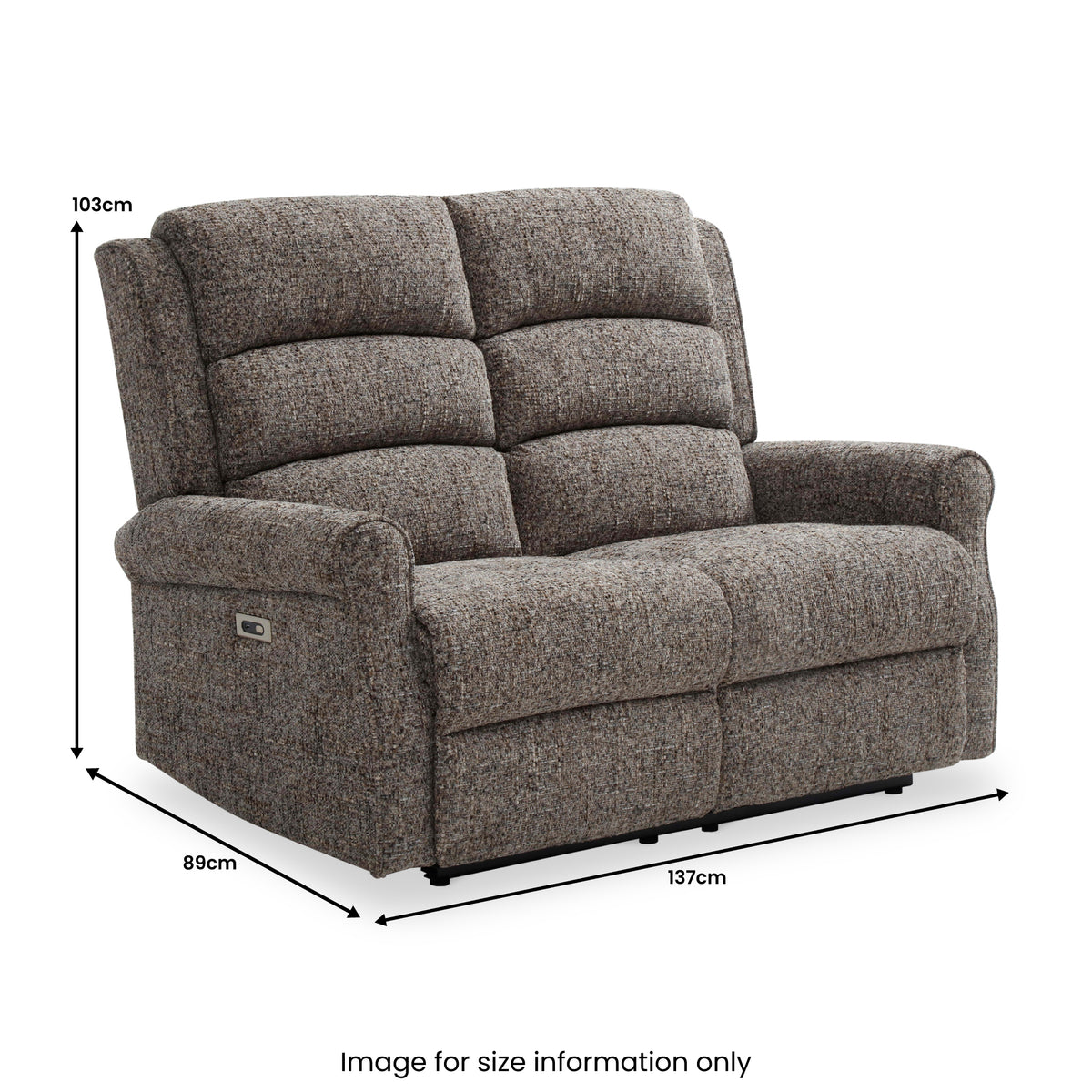 Hendry Power Recliner 2 Seater Sofa Grey from Roseland Furniture