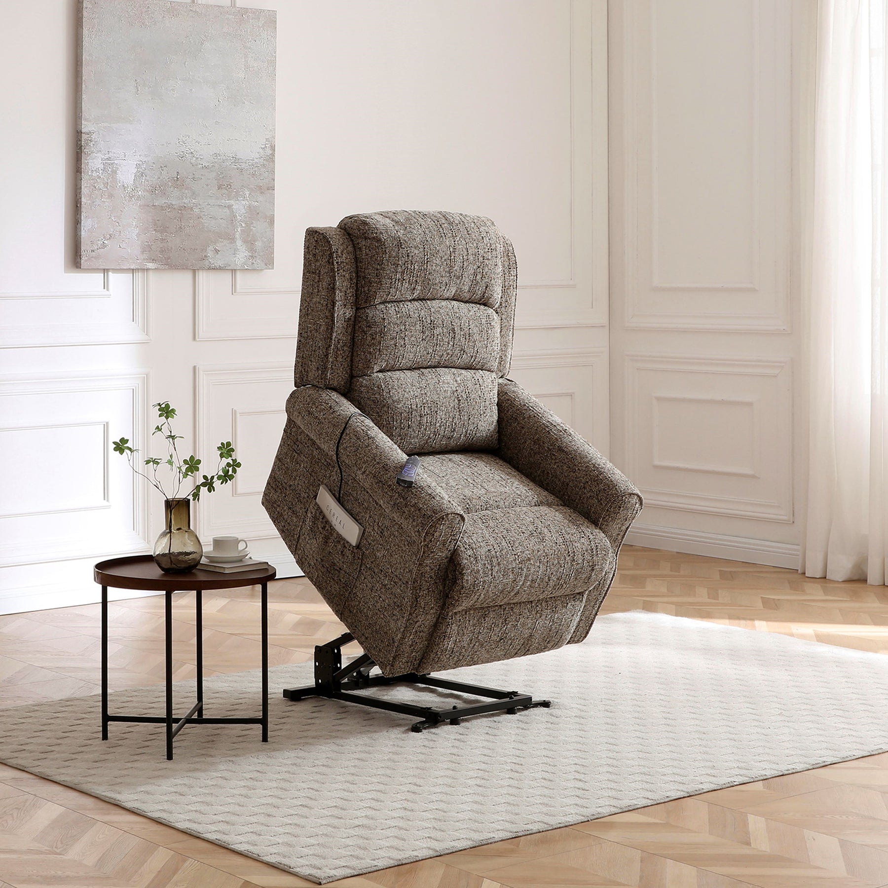 Hendry Twin Motor Power Recliner Armchair Fawn from Roseland Furniture