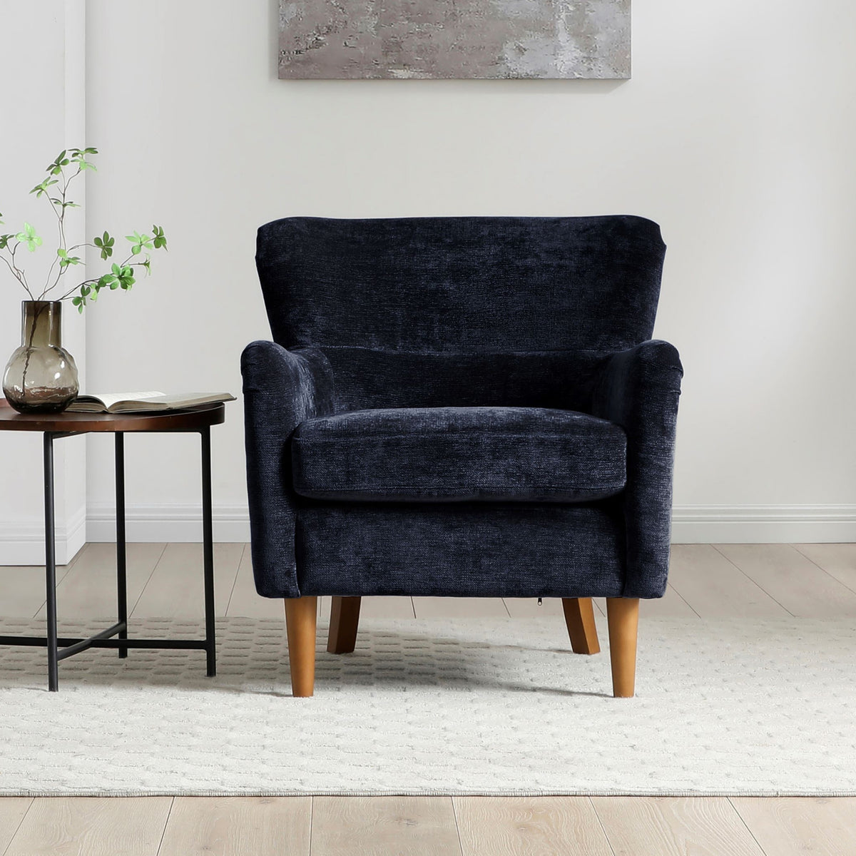 Arkwright Wingback Armchair Navy from Roseland Furniture