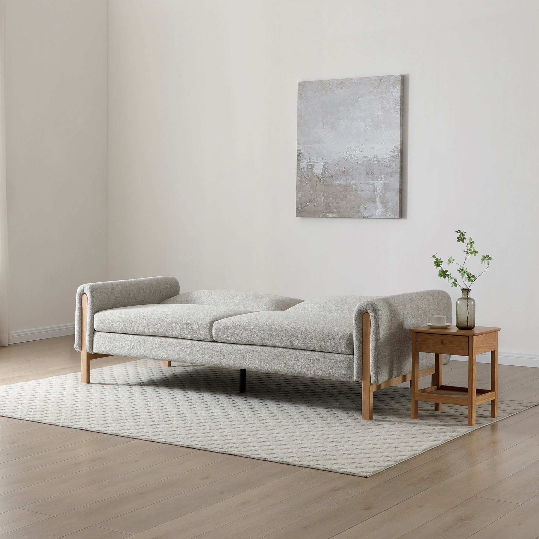 Alverton Upholstered Click Clack Sofa Bed Natural from Roseland Furniture