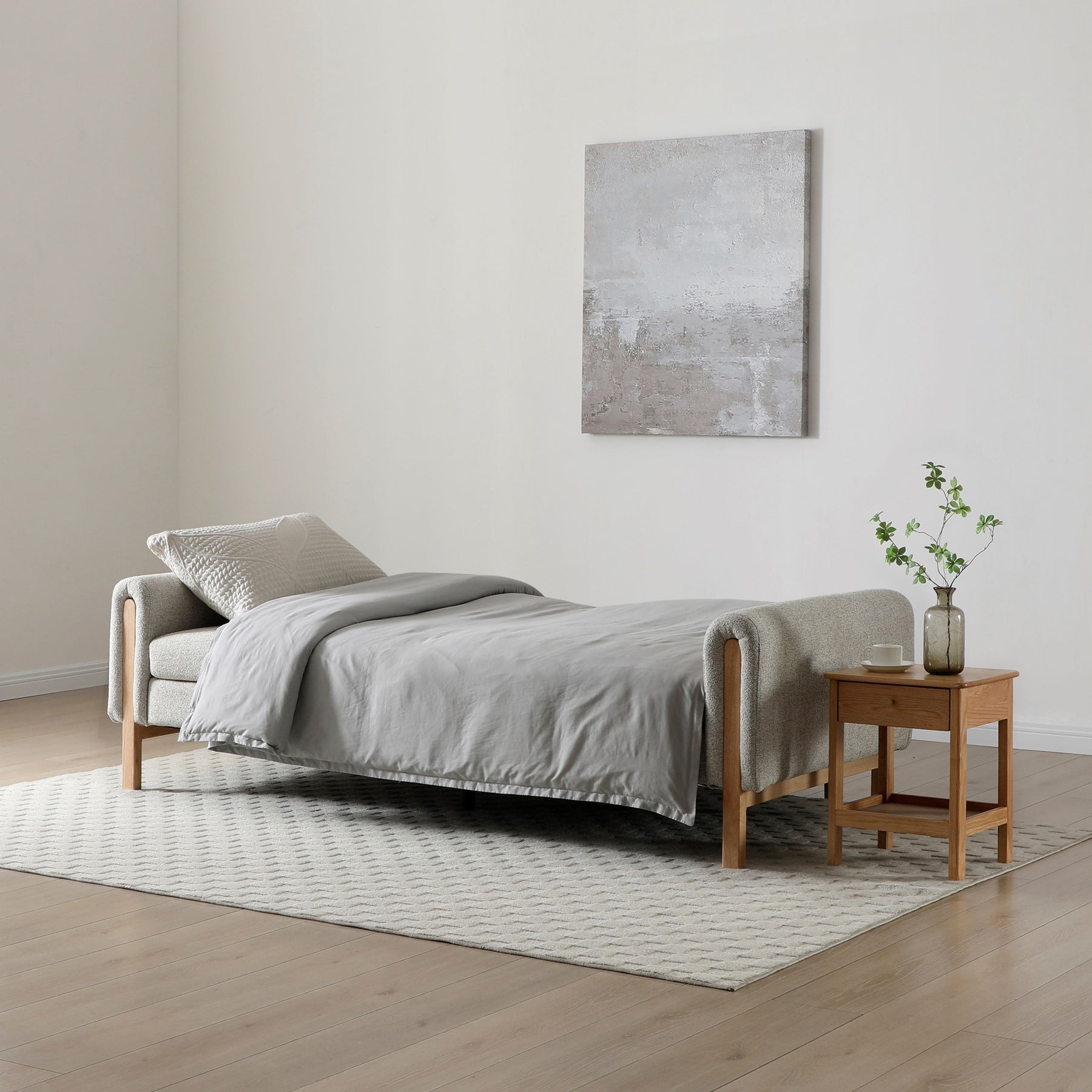 Alverton Upholstered Click Clack Sofa Bed Natural from Roseland Furniture