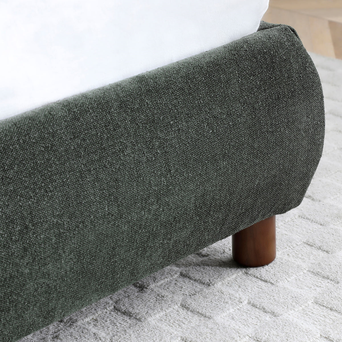 Langford Upholstered Bed Frame Olive King from Roseland Furniture