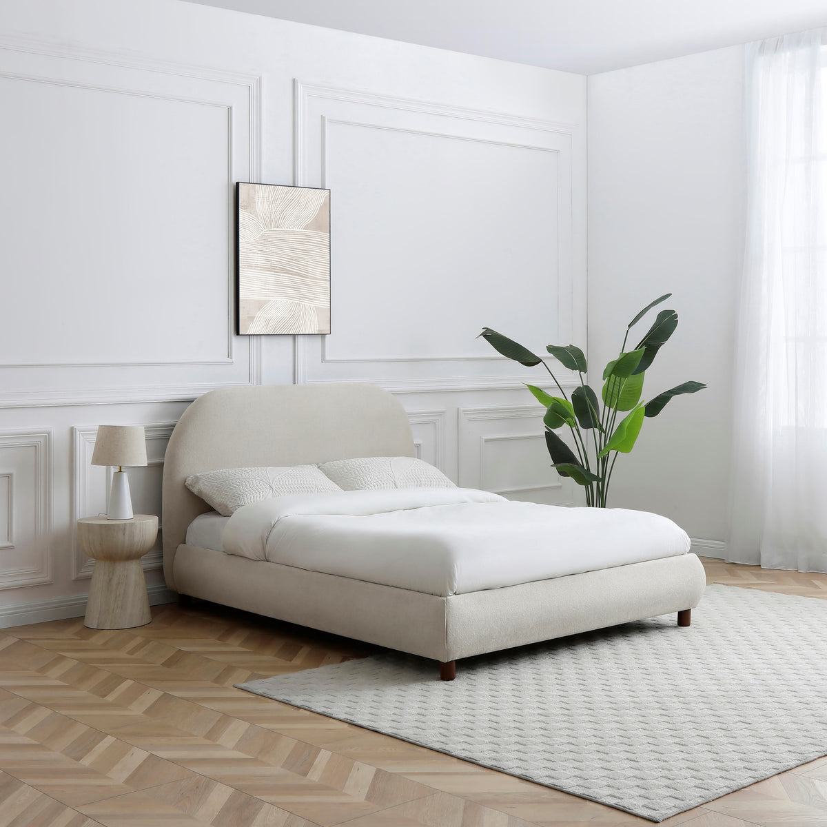 Langford Upholstered Bed Frame Natural King from Roseland Furniture