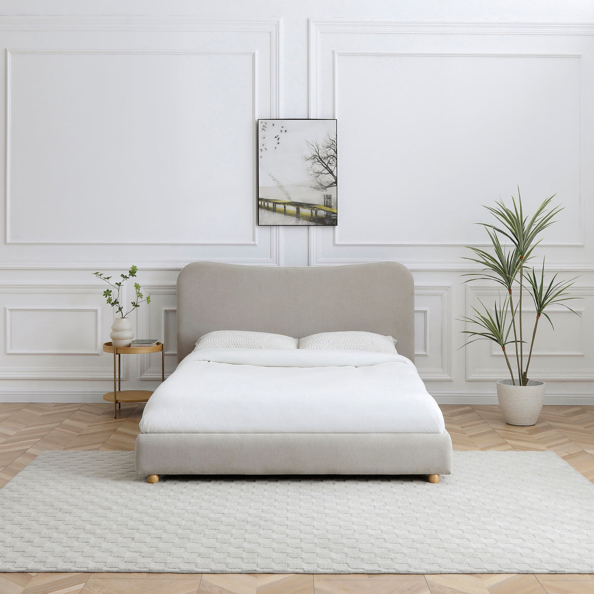 Tolliver Curved Headboard Bed Frame King from Roseland Furniture