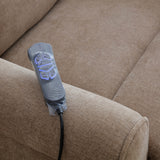 Hendry Twin Motor Power Recliner Armchair Mushroom from Roseland Furniture